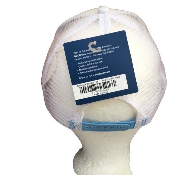 Boco Gear LifeSport Technical Trucker Hat Snapback One Size NWT White Blue Trees - Picture 8 of 10